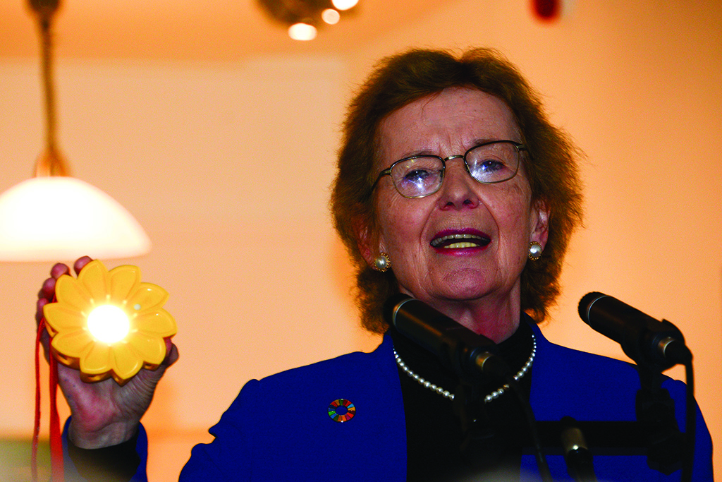 Mary Robinson launching the Kitchen Power exhibition
